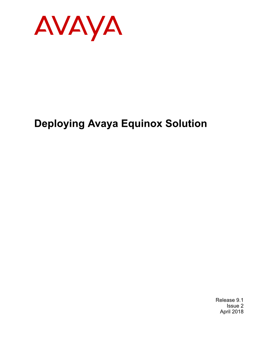 Deploying Avaya Equinox Solution