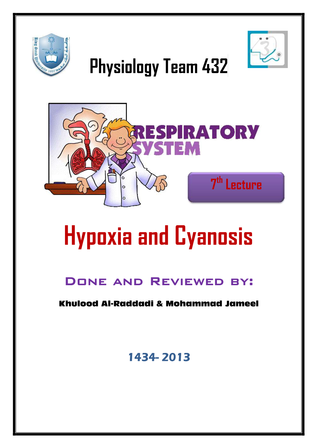 Hypoxia and Cyanosis