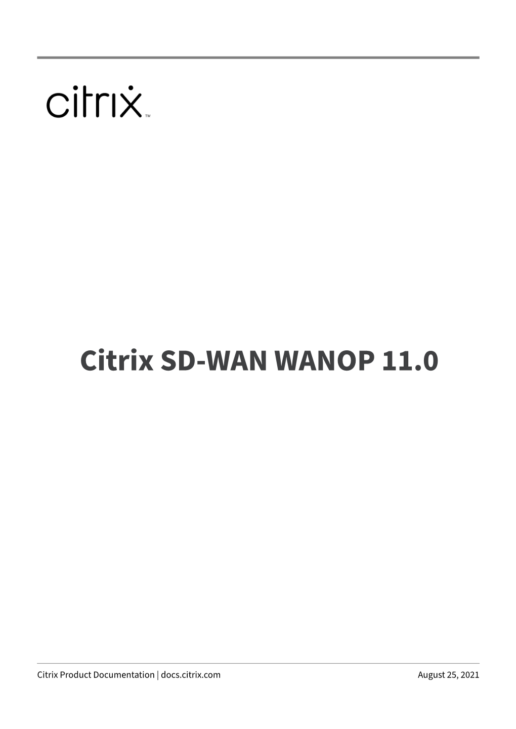 Citrix SD-WAN WANOP 11.0