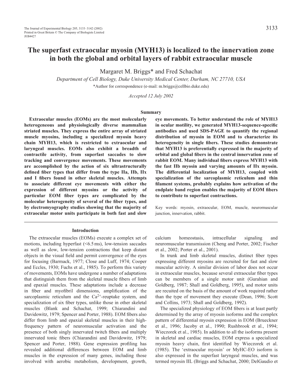 Localization of Superfast Myosin MYH13 in Rabbit EOM 3135 in Some but Not All EOM Samples