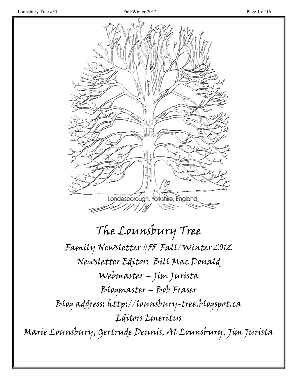 The Lounsbury Tree