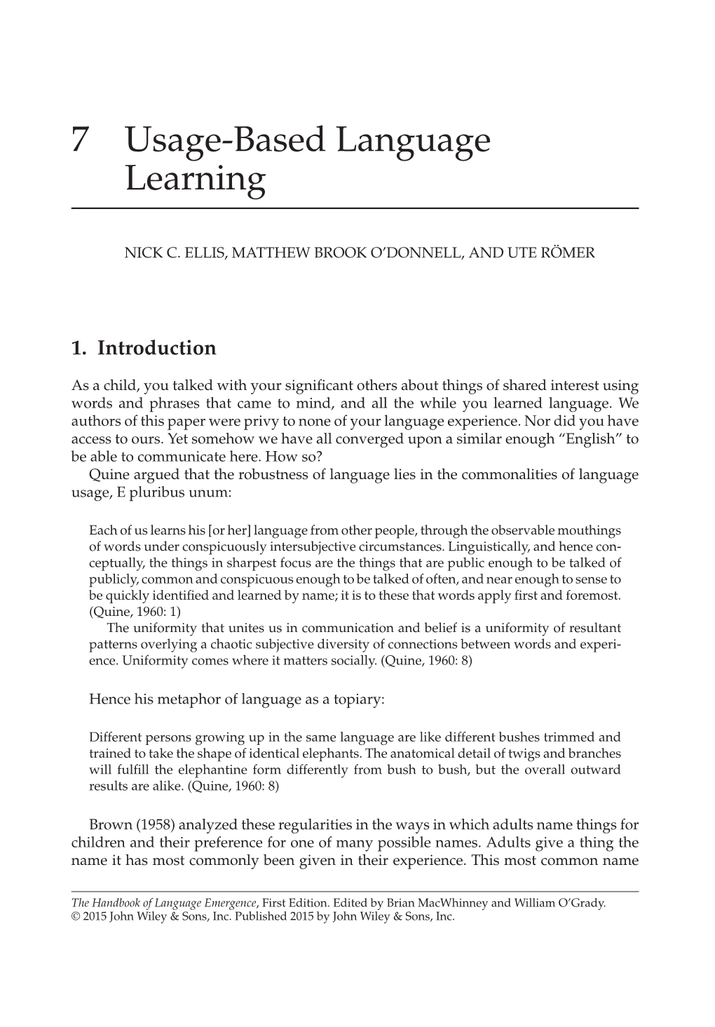Usage-Based Language Learning
