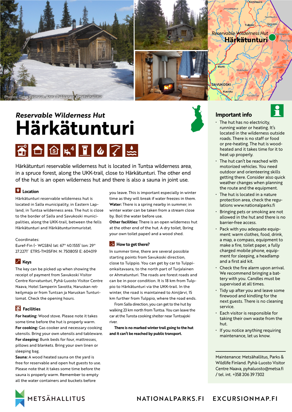 Härkätunturi Reservable Wilderness Hut Instruction For