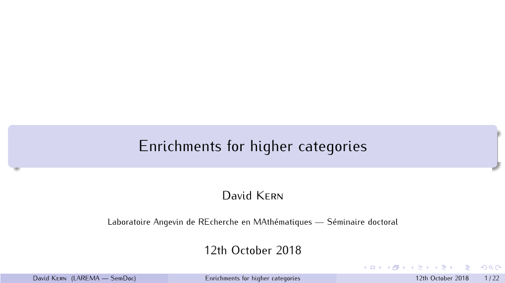Enrichments for Higher Categories