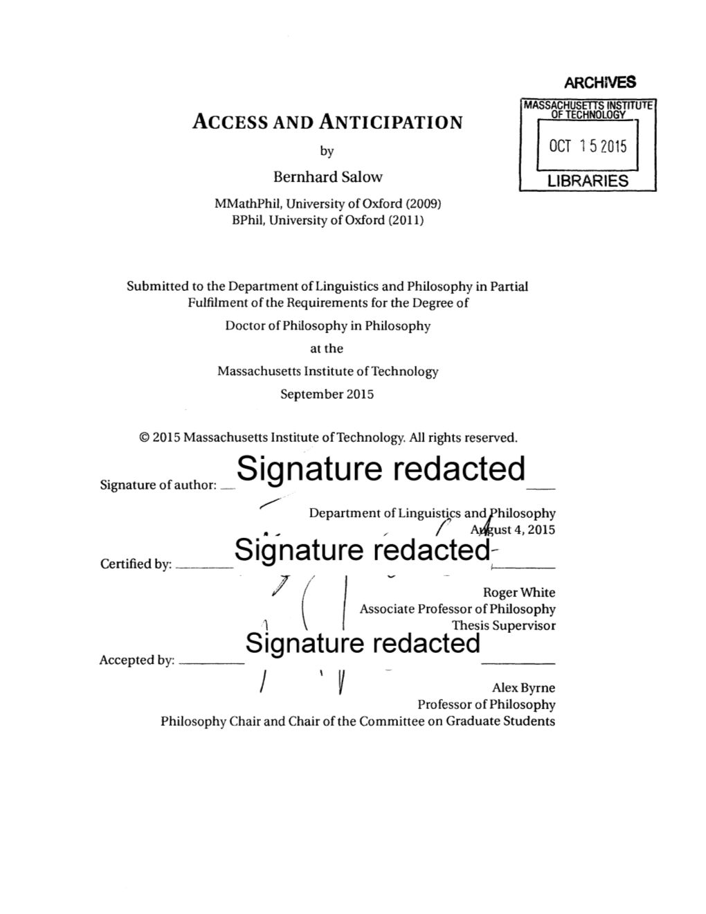 Signature Redacted Department of Linguistics and Hilosophy S Aust 4, 2015