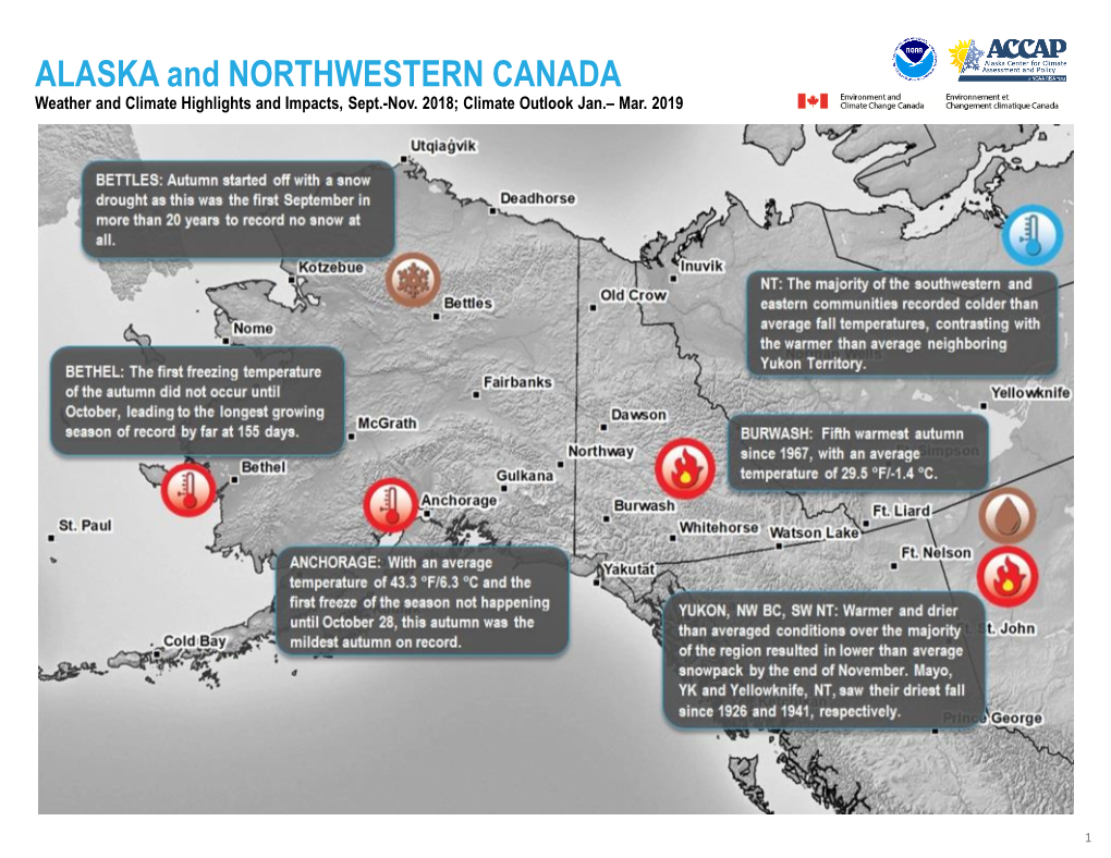 ALASKA and NORTHWESTERN CANADA Weather and Climate Highlights and Impacts, Sept.-Nov