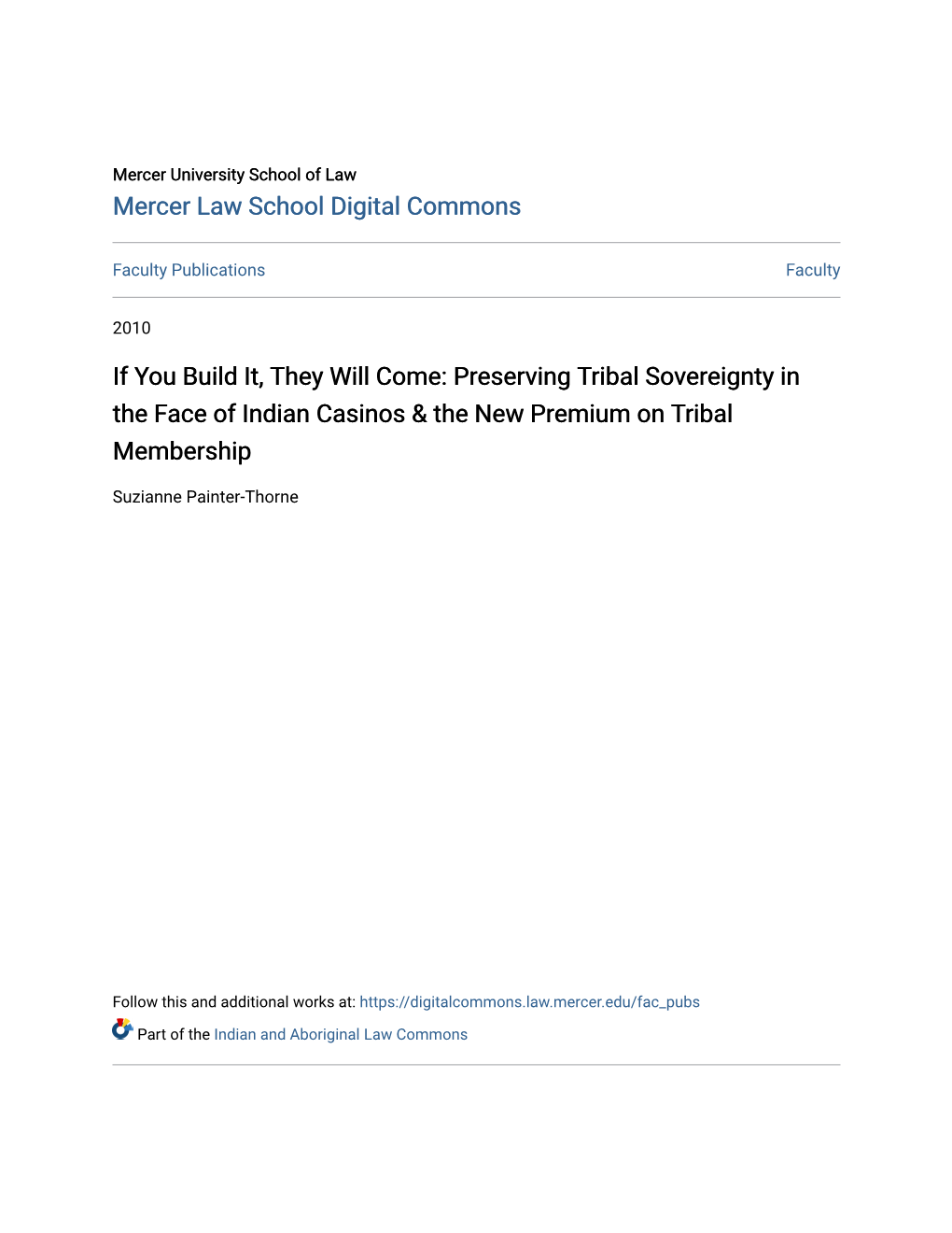 Preserving Tribal Sovereignty in the Face of Indian Casinos & the New Premium on Tribal Membership