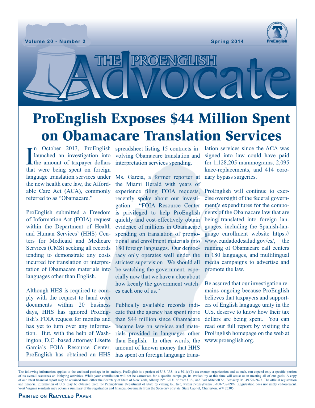 Proenglish Exposes $44 Million Spent on Obamacare Translation Services