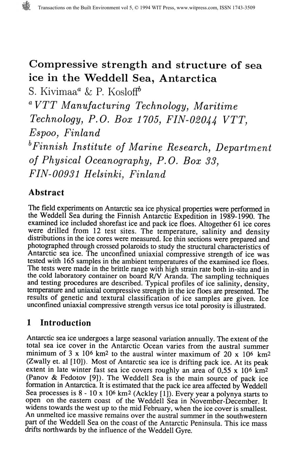 Compressive Strength and Structure of Sea Ice in the Weddell Sea