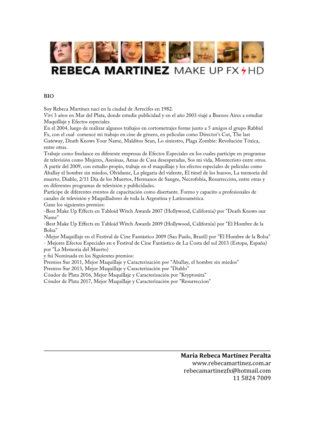 María Rebeca Martínez Peralta Rebecamartinezfx@Hotmail.Com 11 5824 7009