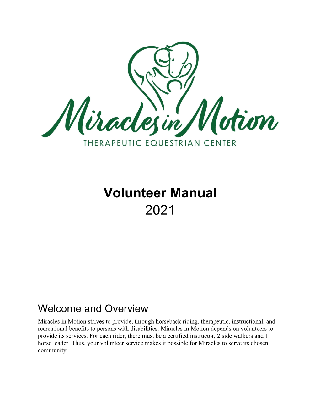 Volunteer Manual 2021
