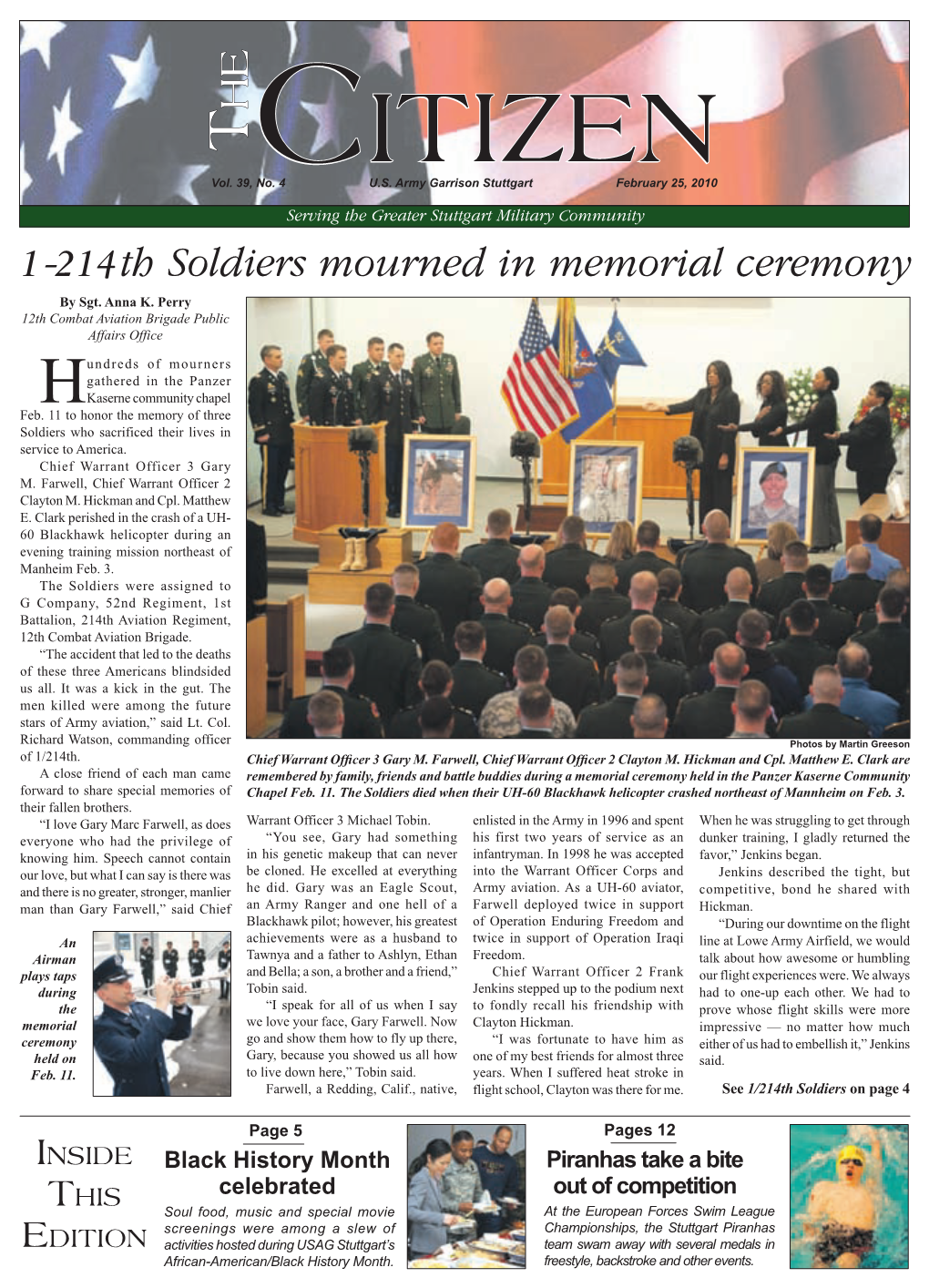 H E 1-214Th Soldiers Mourned in Memorial Ceremony