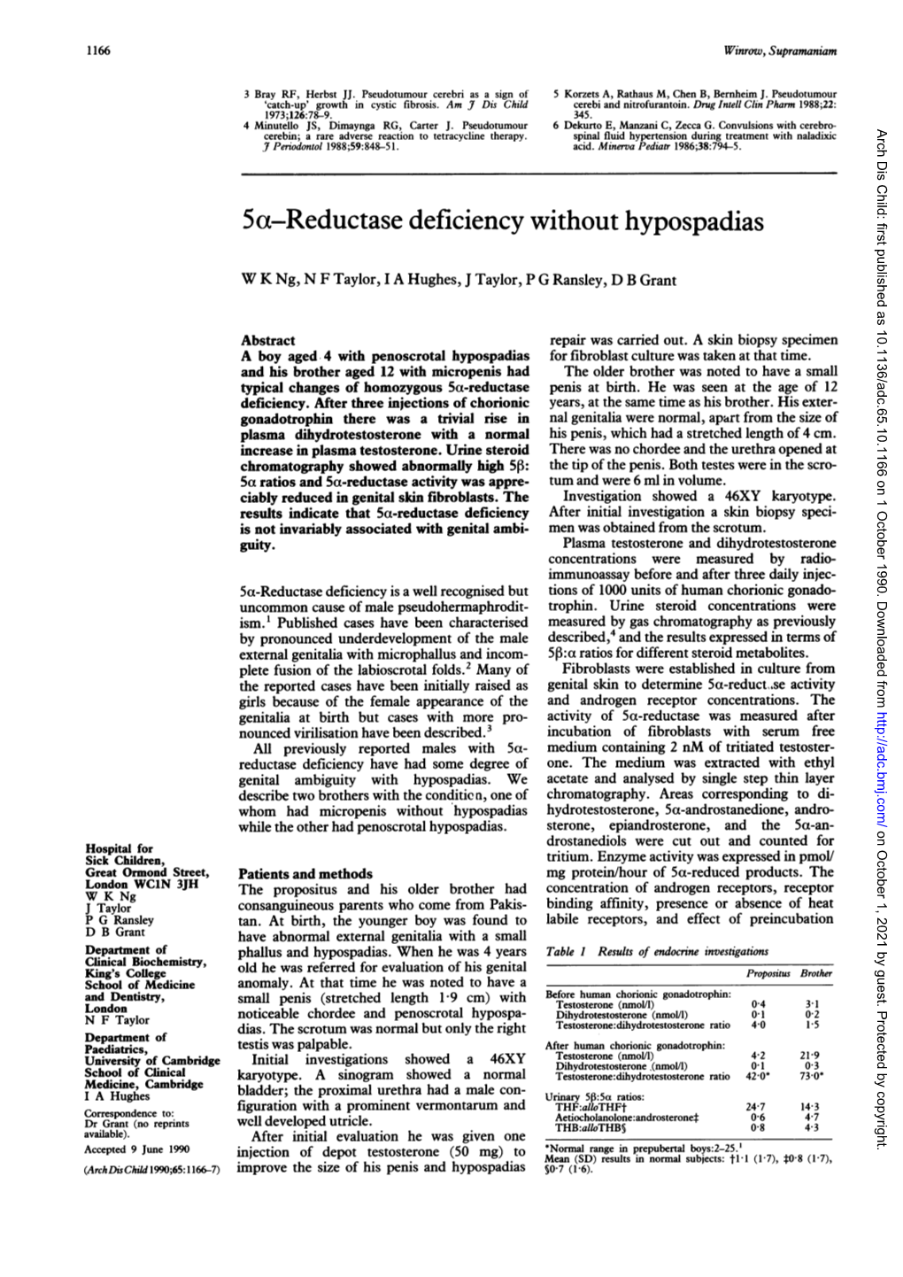 5A-Reductase Deficiency Without Hypospadias