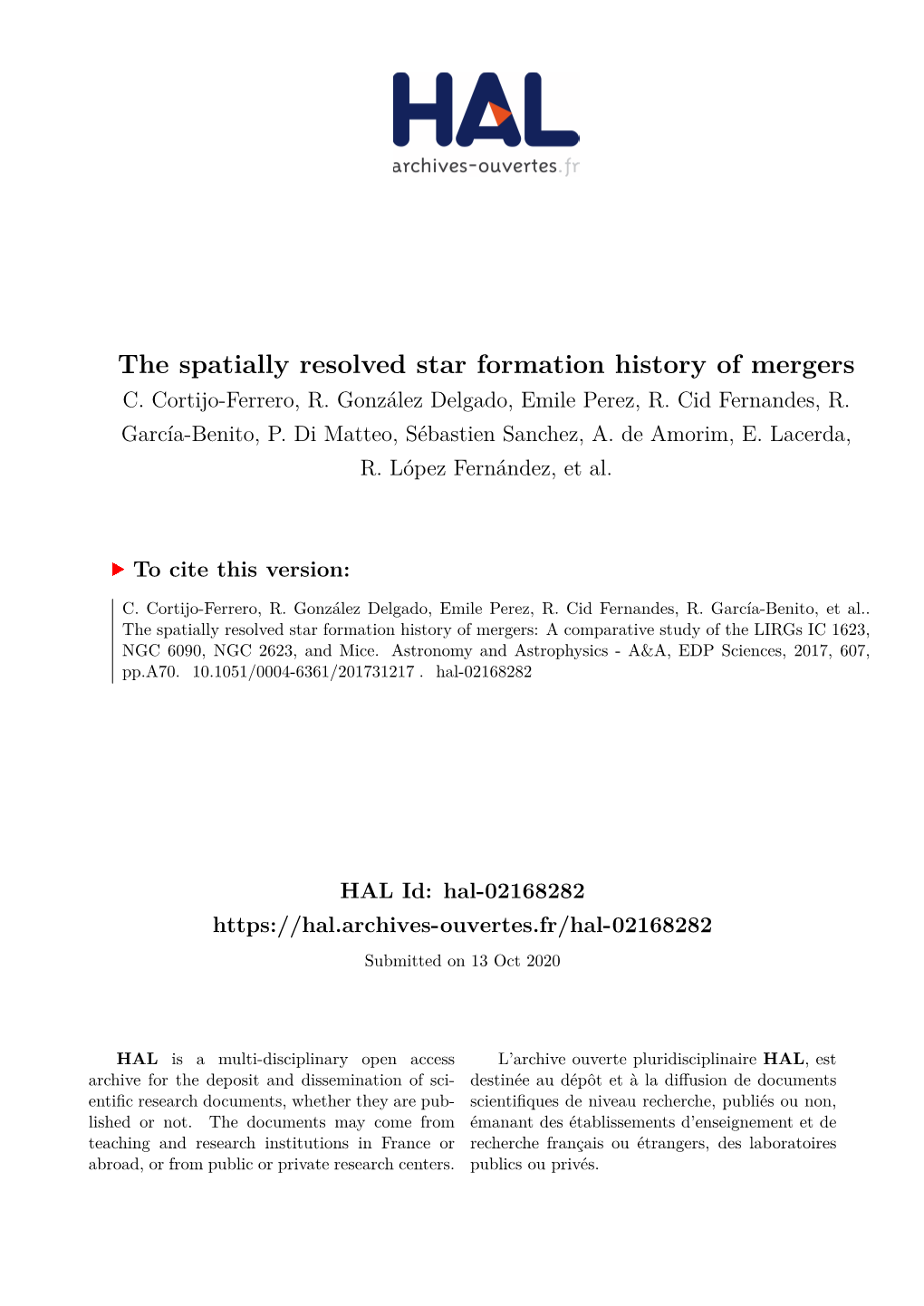 The Spatially Resolved Star Formation History of Mergers C