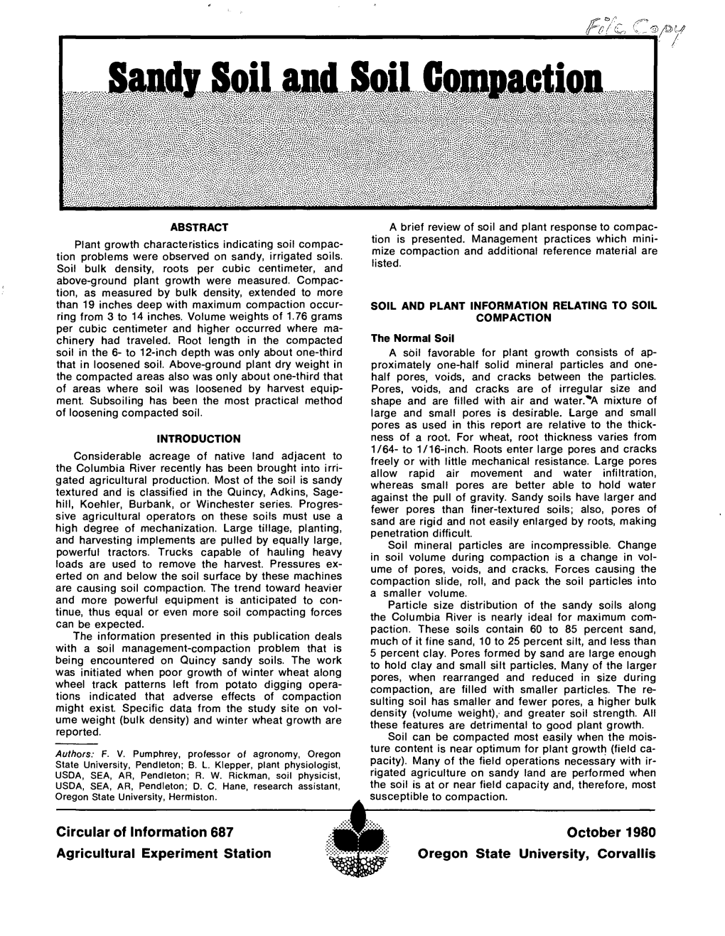 Sandy Soil and Soil Compaction