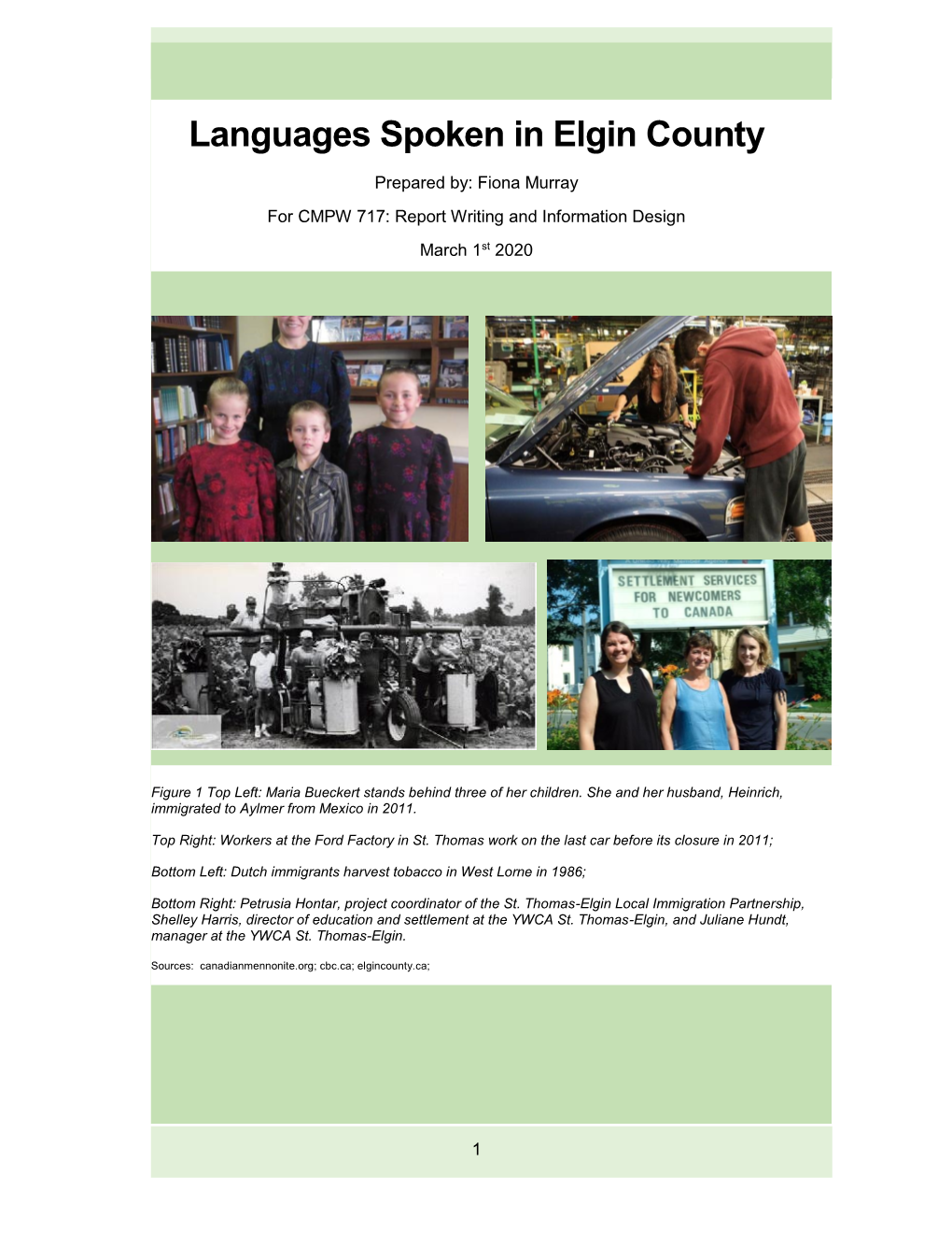 Languages Spoken in Elgin County