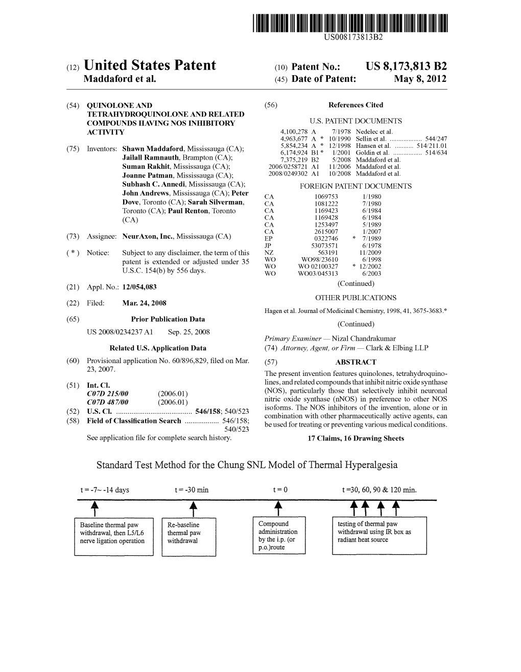 (12) United States Patent (10) Patent No.: US 8,173,813 B2 Maddaford Et Al