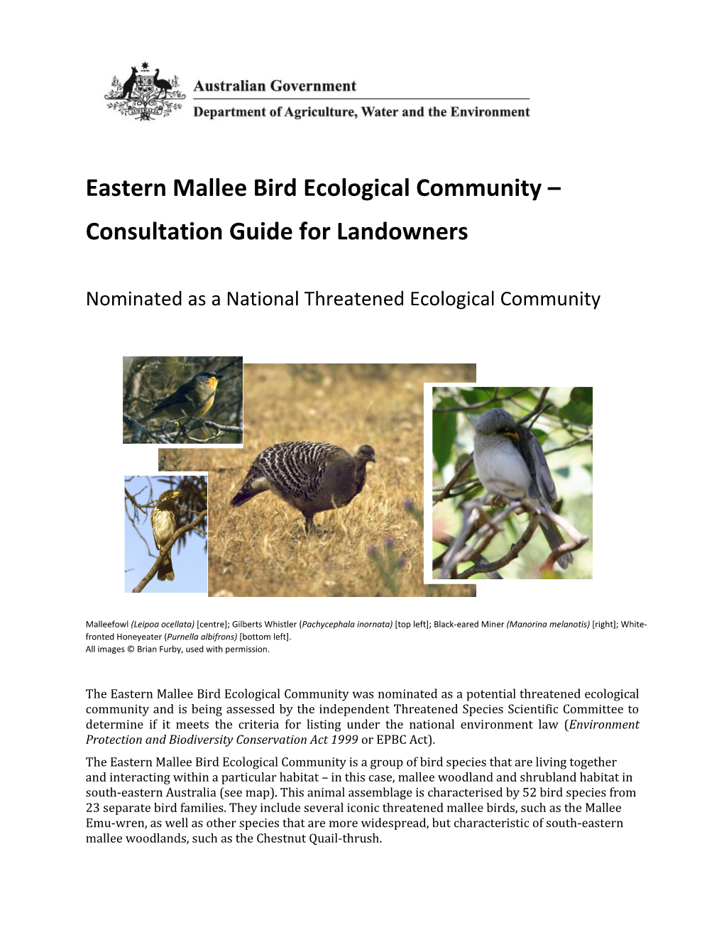 Draft Eastern Mallee Bird Ecological Community