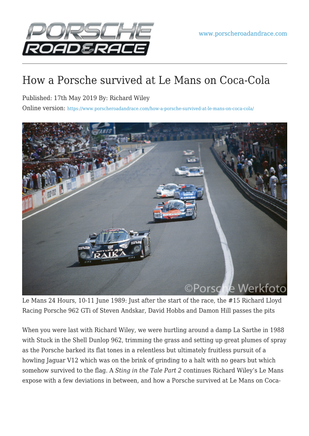 How a Porsche Survived at Le Mans on Coca-Cola