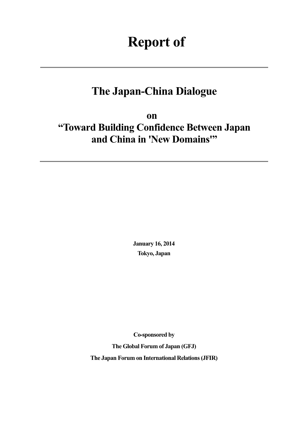 The Japan-China Dialogue