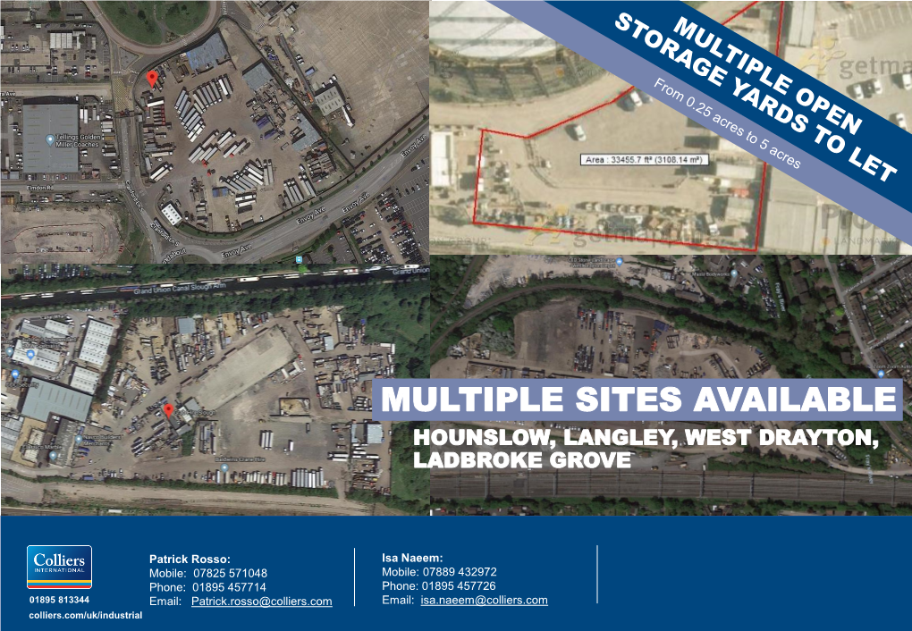 Multiple Sites Available Hounslow, Langley, West Drayton, Ladbroke Grove