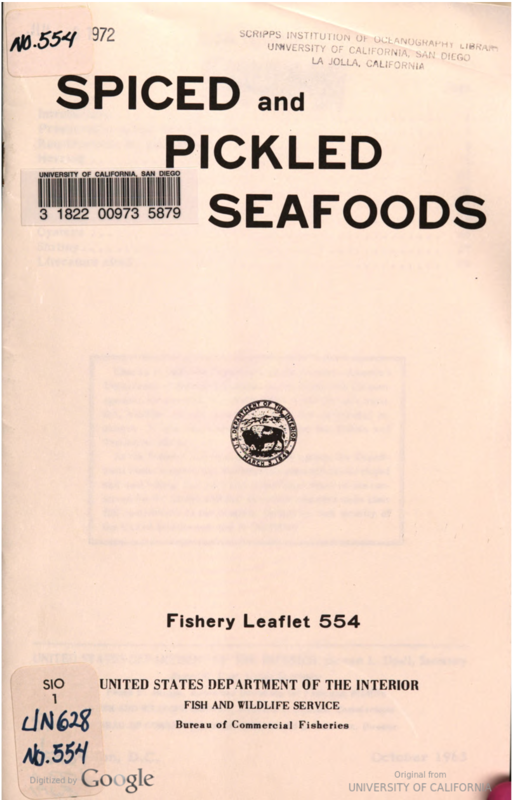 Fishery Leaflet / United States Department of the Interior, Fish And