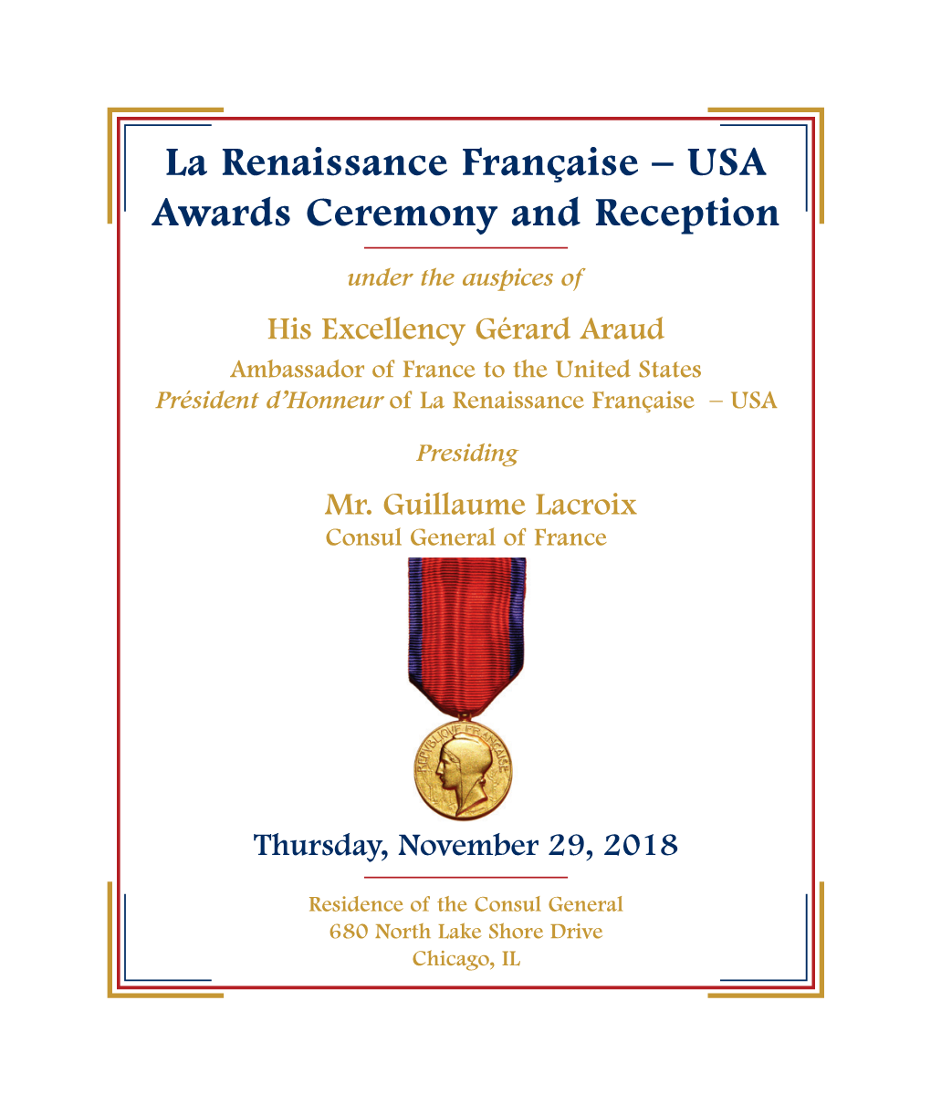 USA Awards Ceremony and Reception