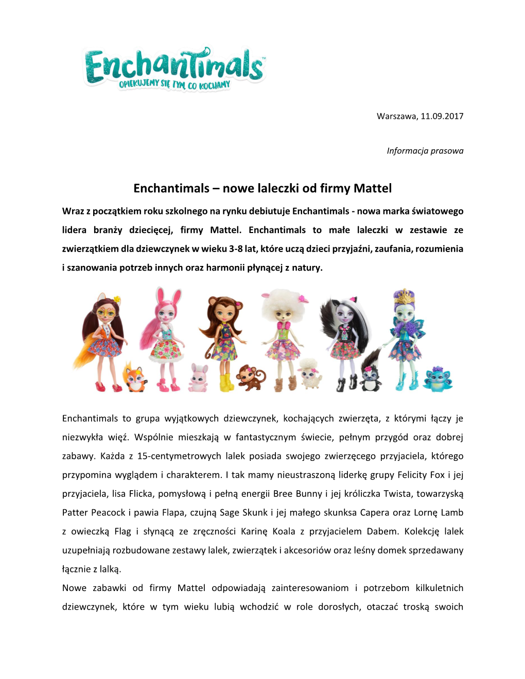 Enchantimals – Nowe Laleczki Od Firmy Mattel