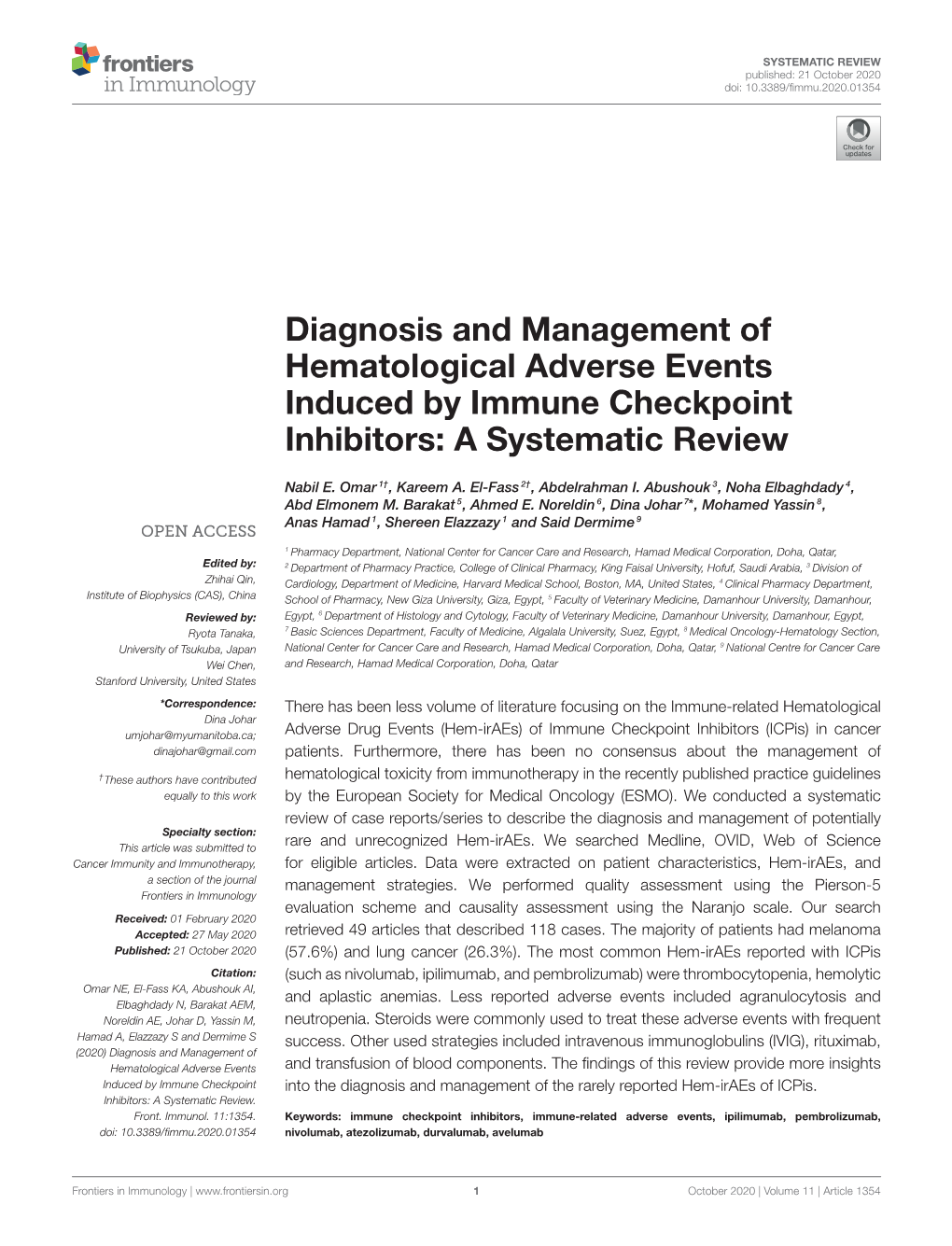 Diagnosis and Management of Hematological Adverse Events Induced by Immune Checkpoint Inhibitors: a Systematic Review