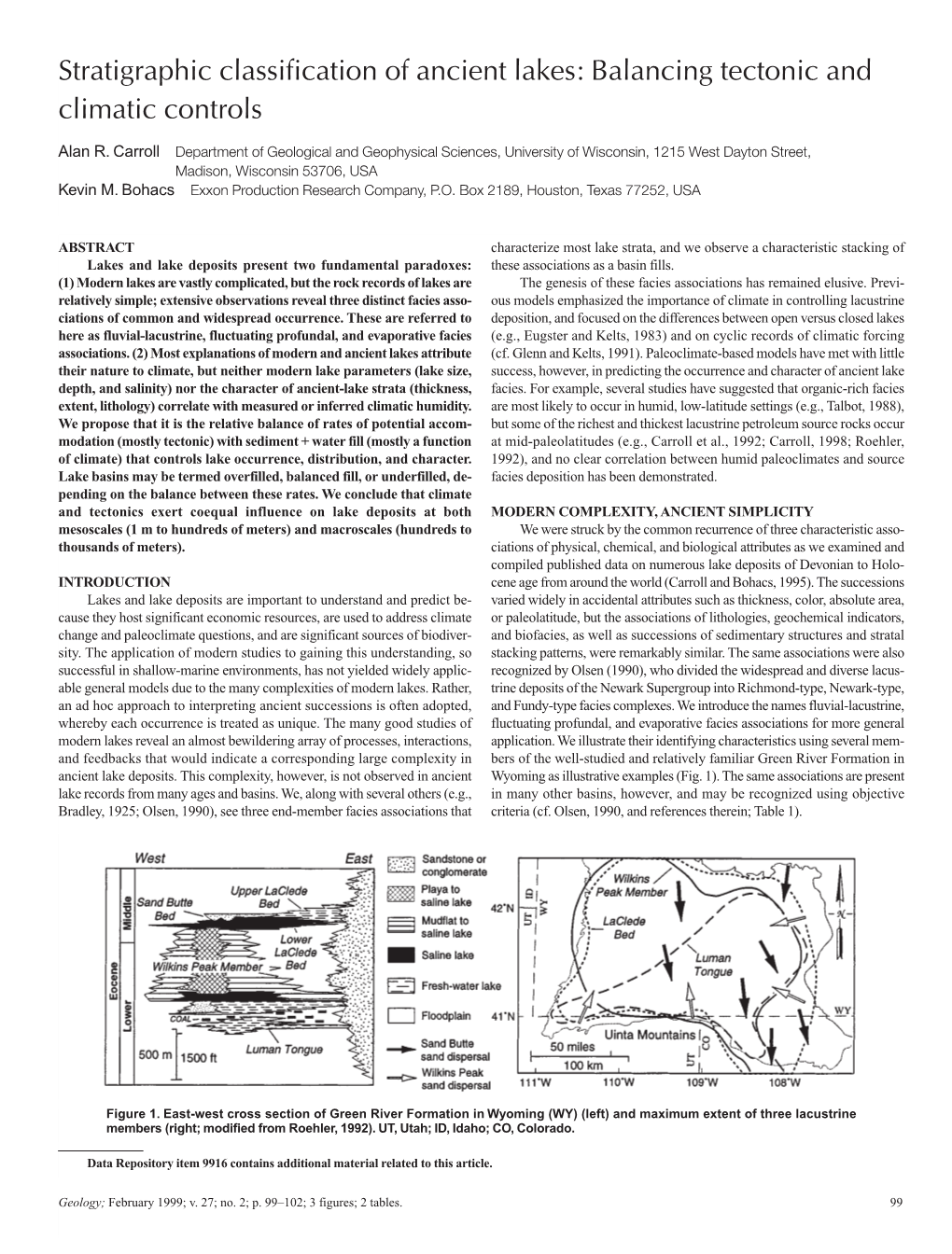 Stratigraphic Classification of Ancient Lakes: Balancing Tectonic and Climatic Controls