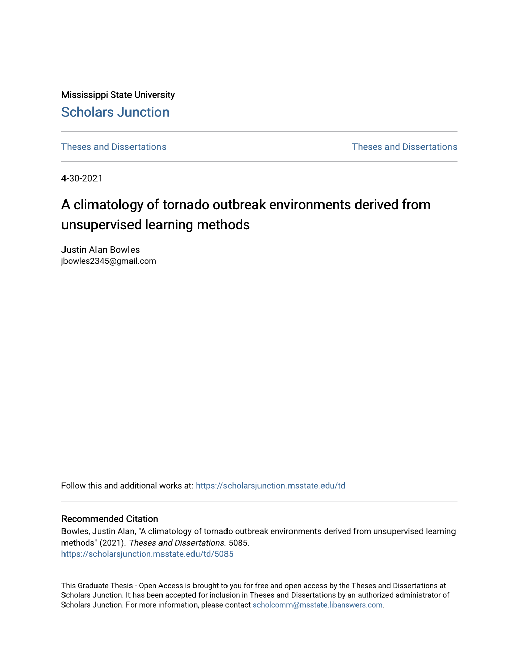 A Climatology of Tornado Outbreak Environments Derived from Unsupervised Learning Methods
