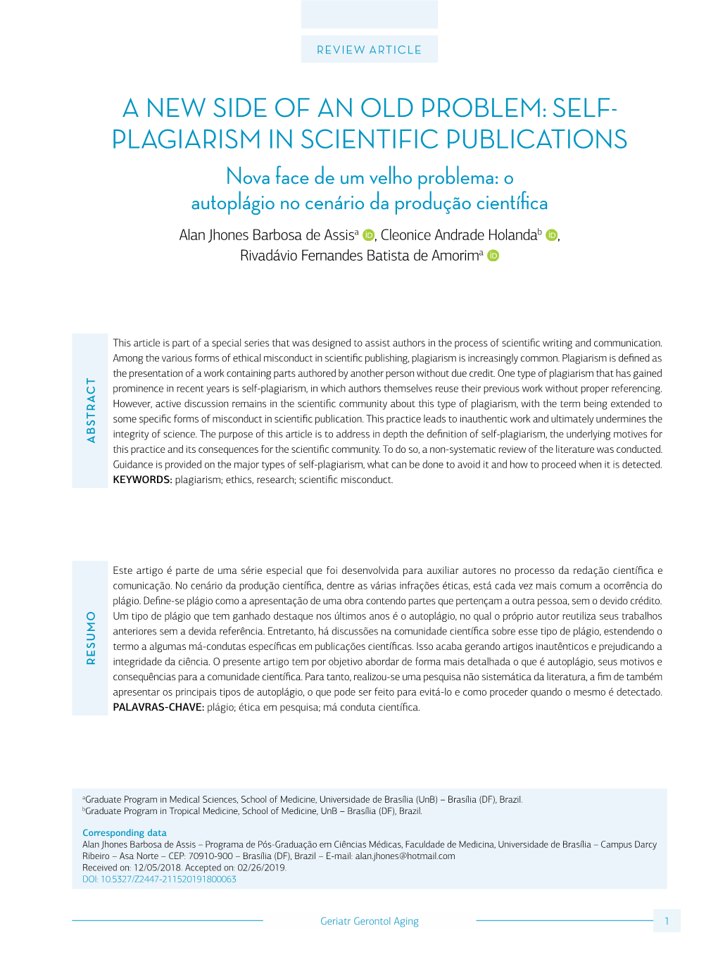 Self- Plagiarism in Scientific Publications