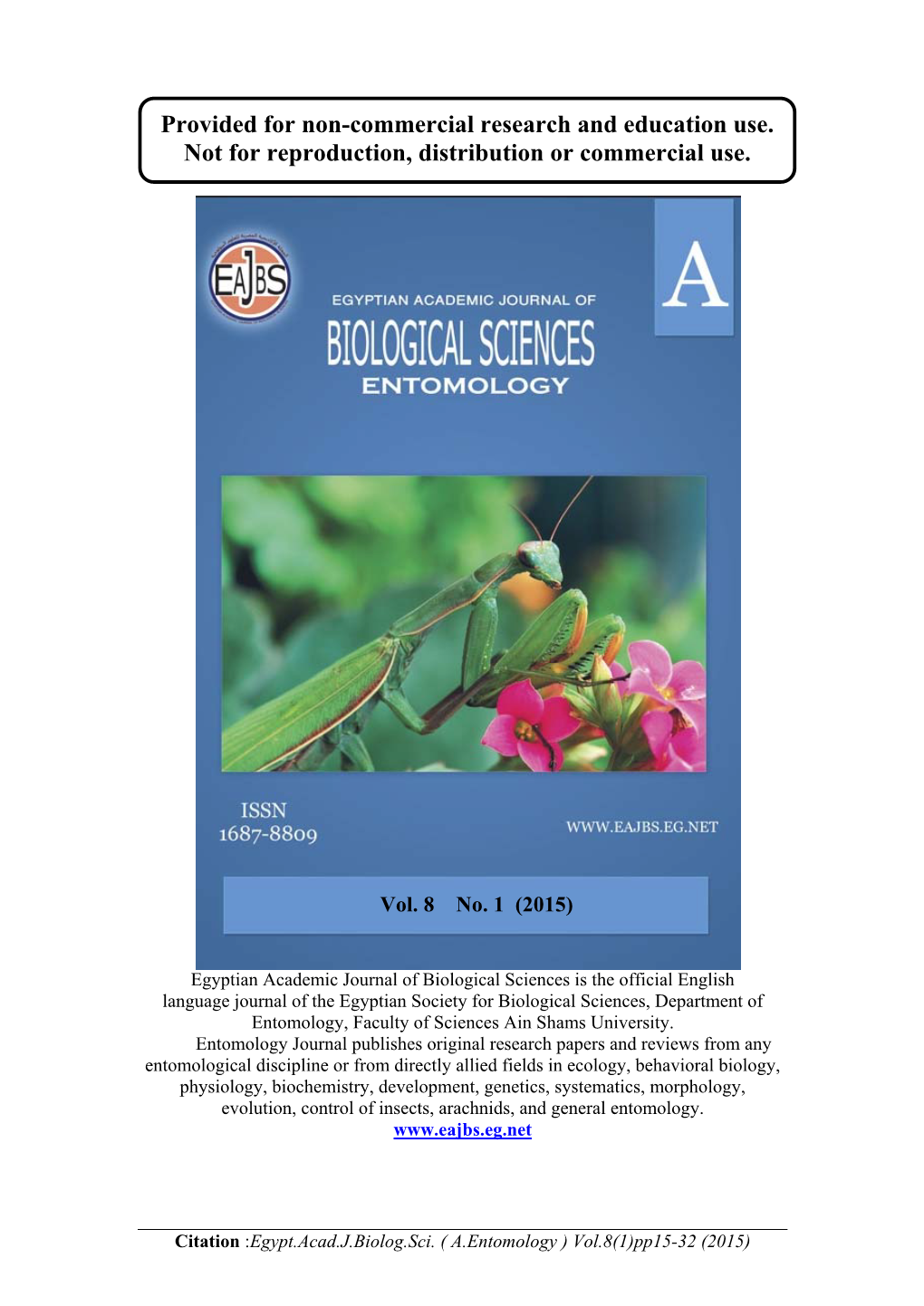 Insects in Ancient (Pharaonic) Egypt: a Review of Fauna, Their Mythological and Religious Significance and Associated Diseases