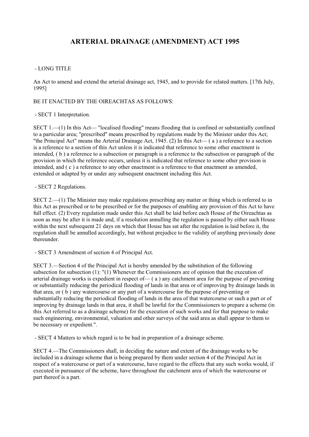 Arterial Drainage (Amendment) Act 1995