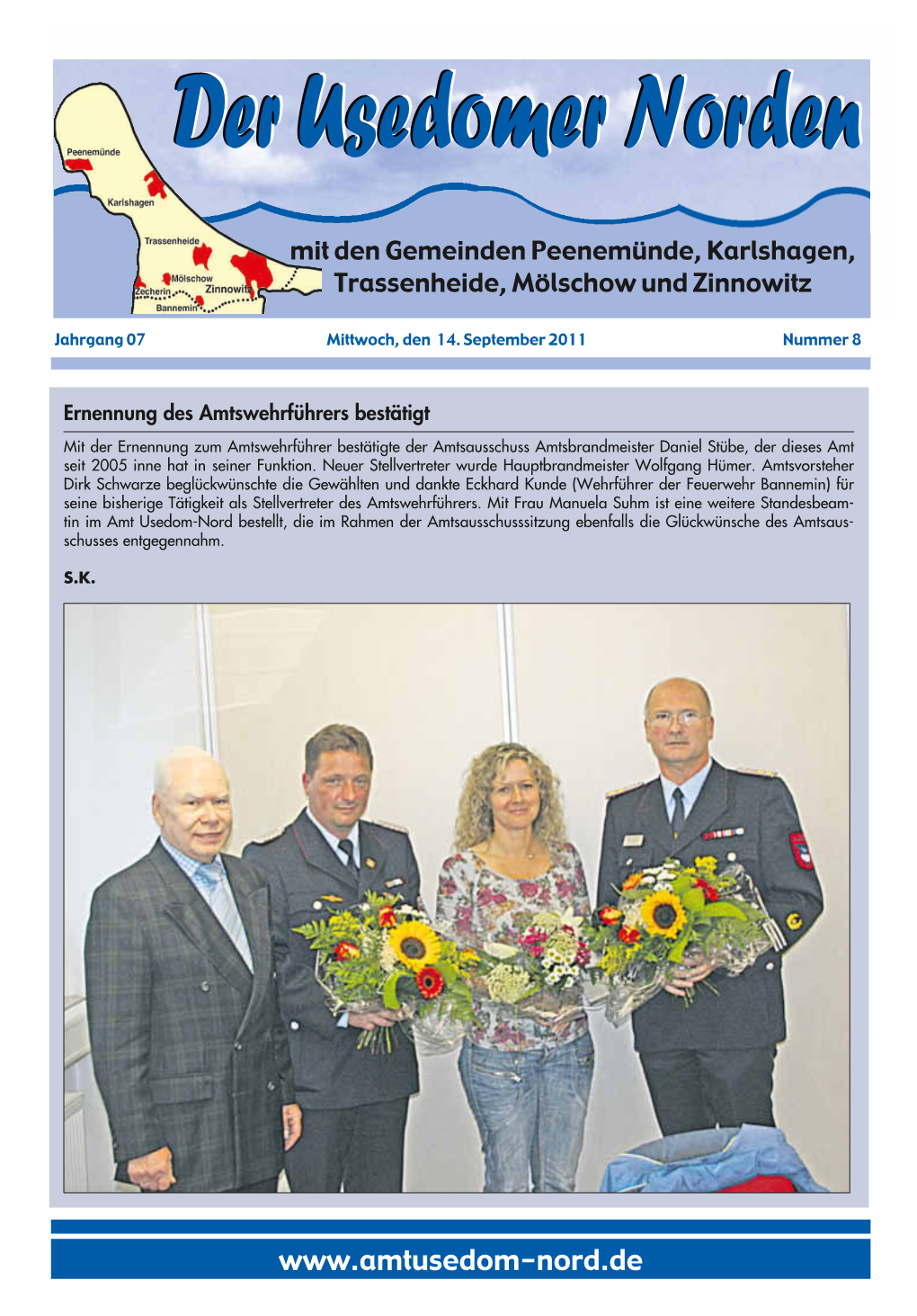 Amtliches Bekanntmachungsblatt Des Amtes Usedom-Nord Derderder Usedomerusedomerusedomer Nordennordennorden