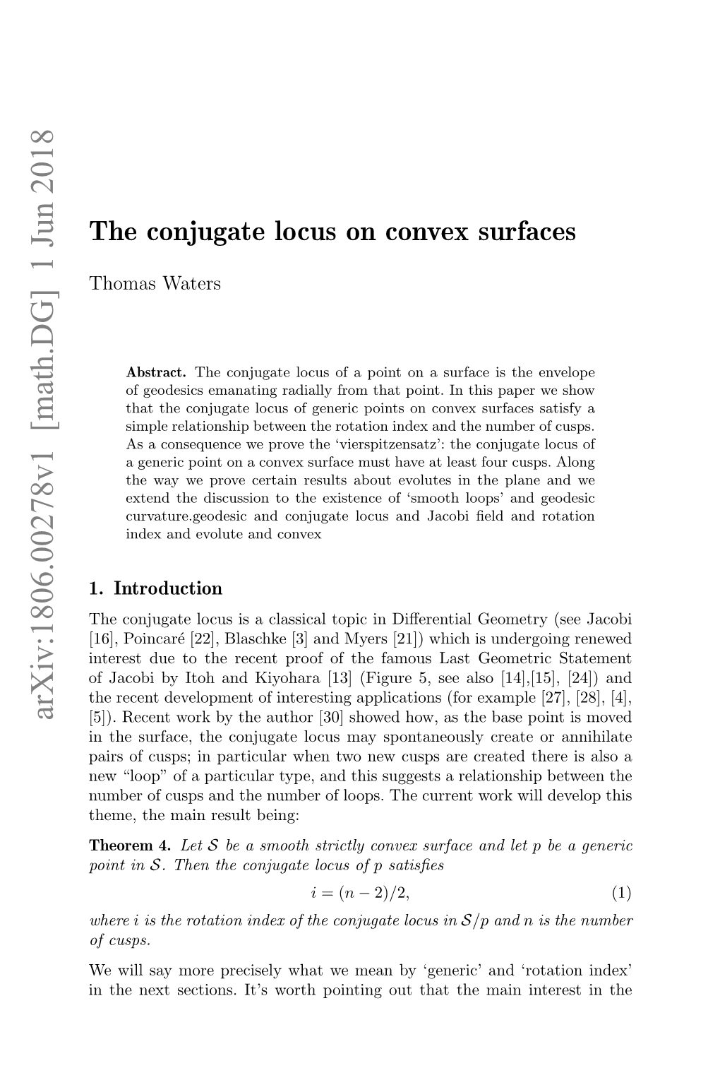 The Conjugate Locus on Convex Surfaces