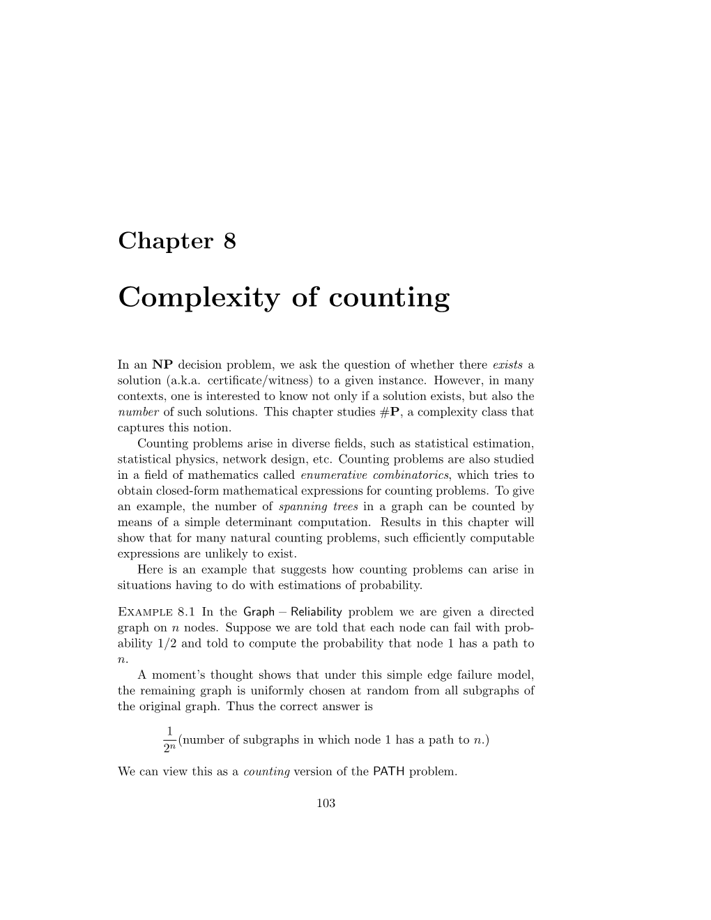 Complexity of Counting