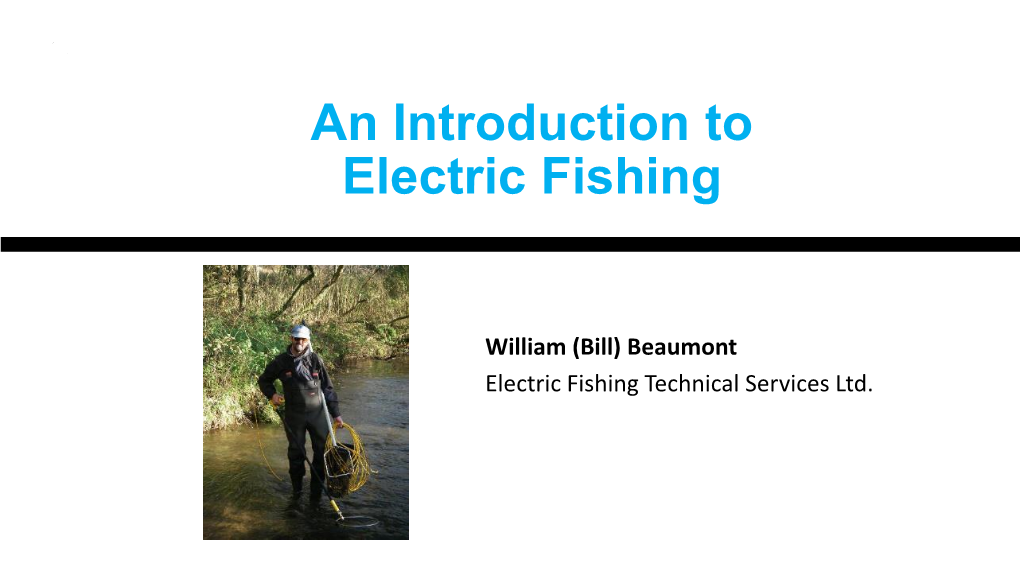 Electric Fishing: an Introduction