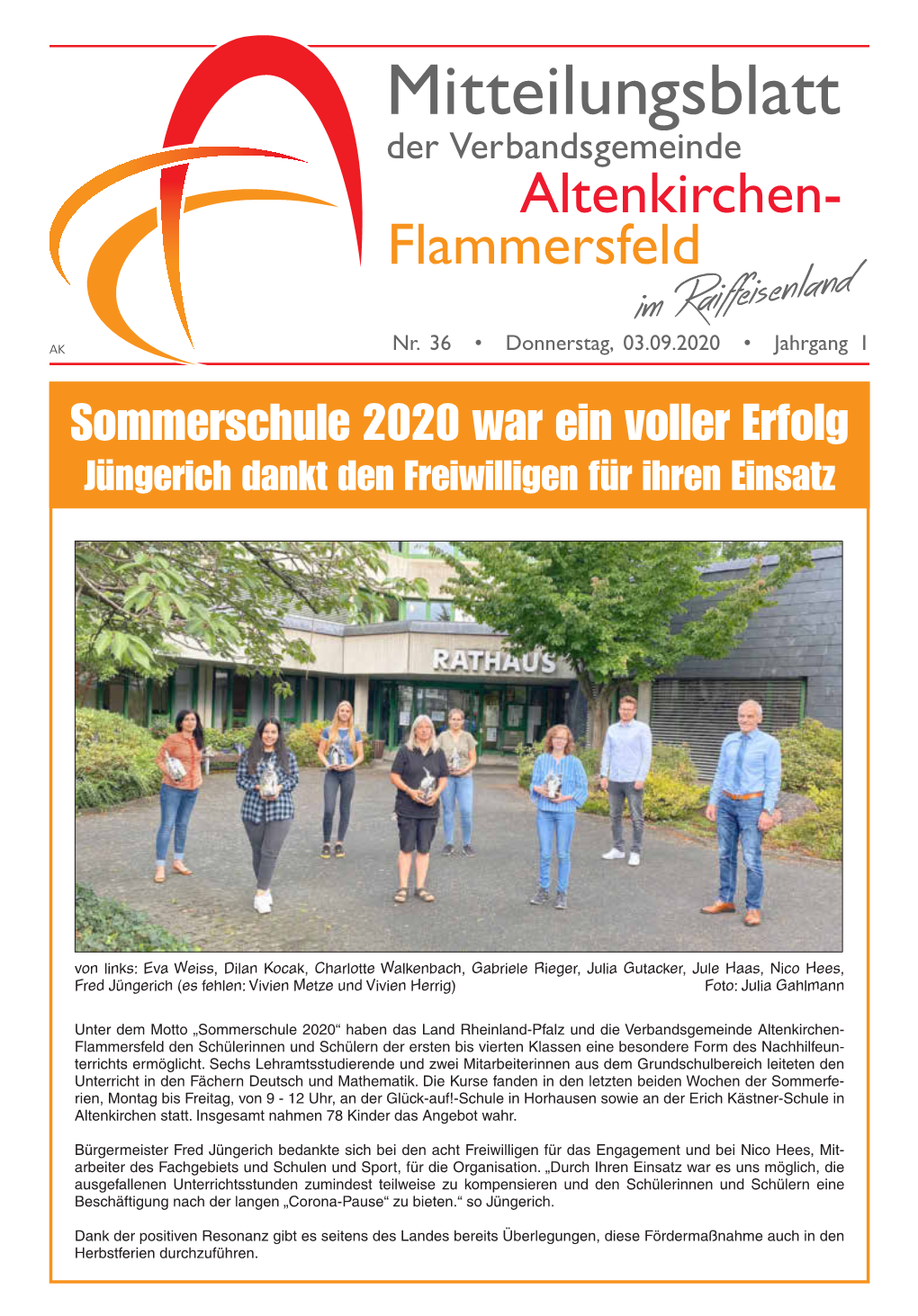Mitteilungsblatt Der Verbandsgemeinde