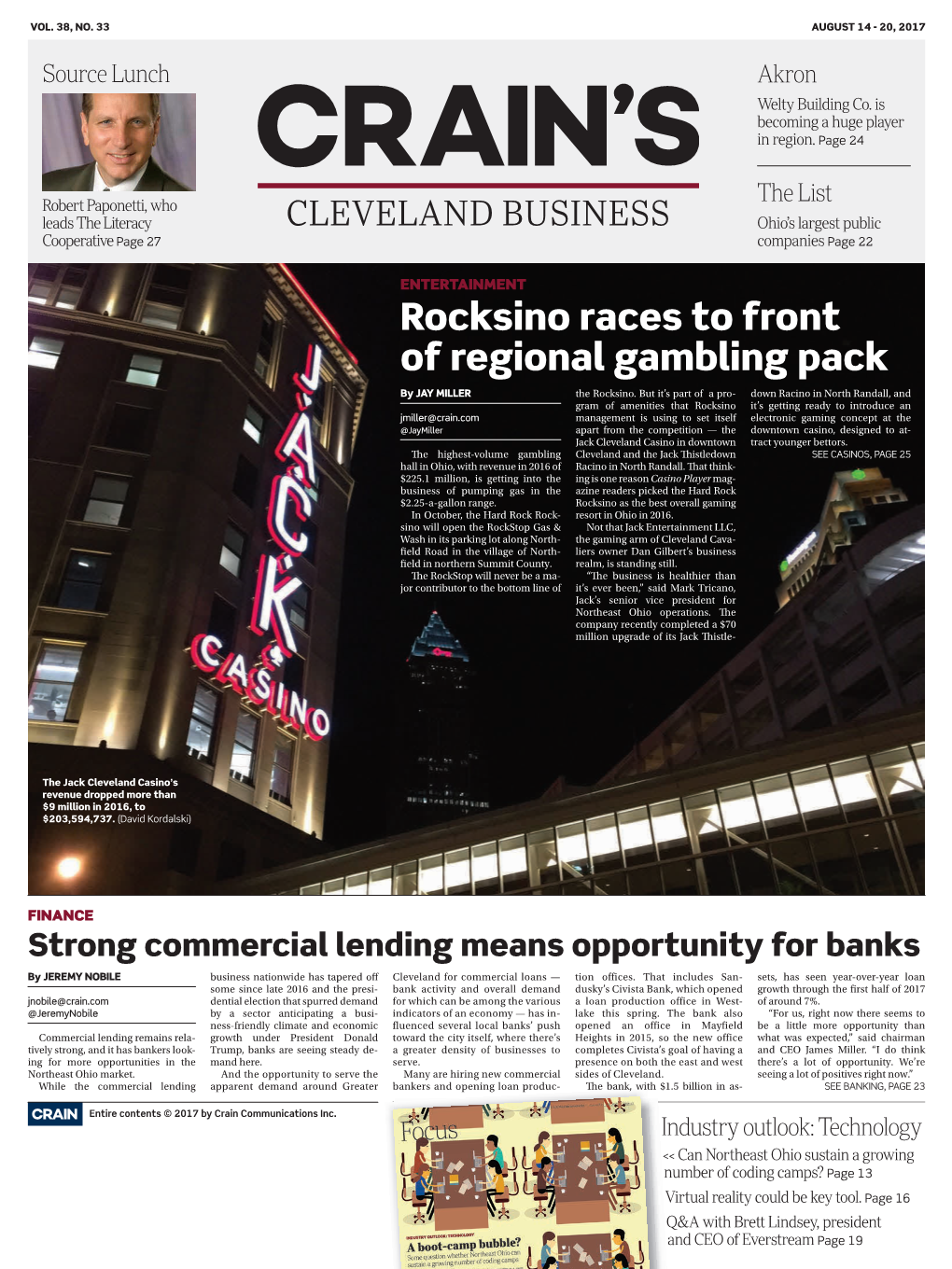 Rocksino Races to Front of Regional Gambling Pack by JAY MILLER the Rocksino