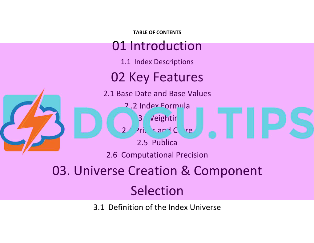 01 Introduction 02 Key Features 03. U