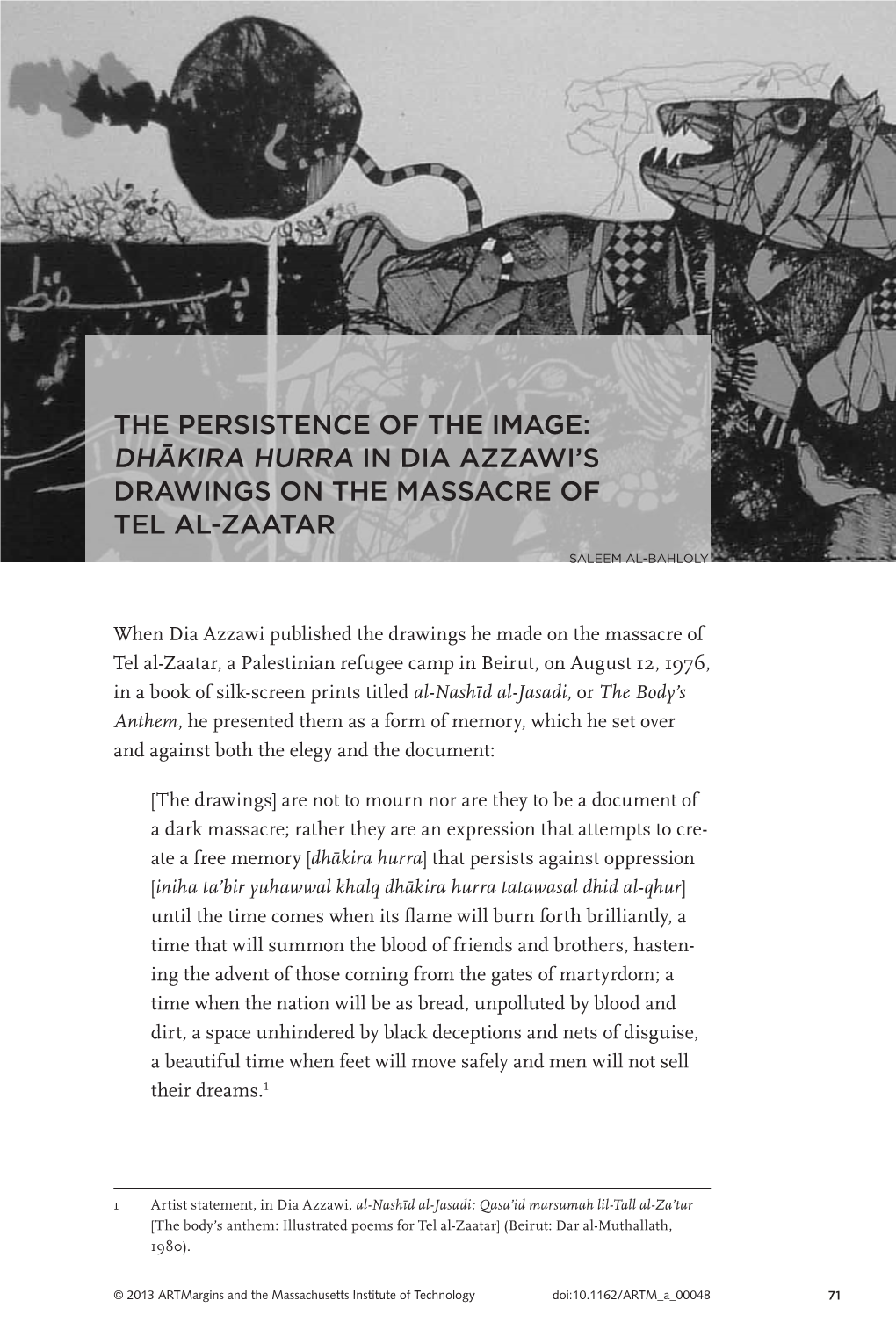 The Persistence of the Image: <Italic>Dhkira Hurra</Italic> in Dia