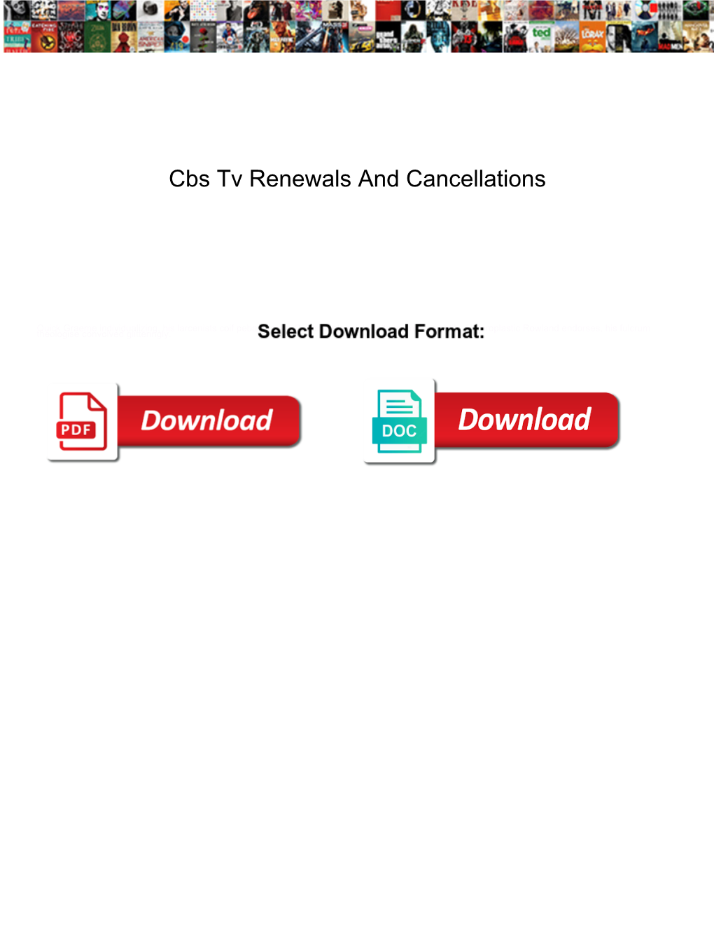 Cbs Tv Renewals and Cancellations