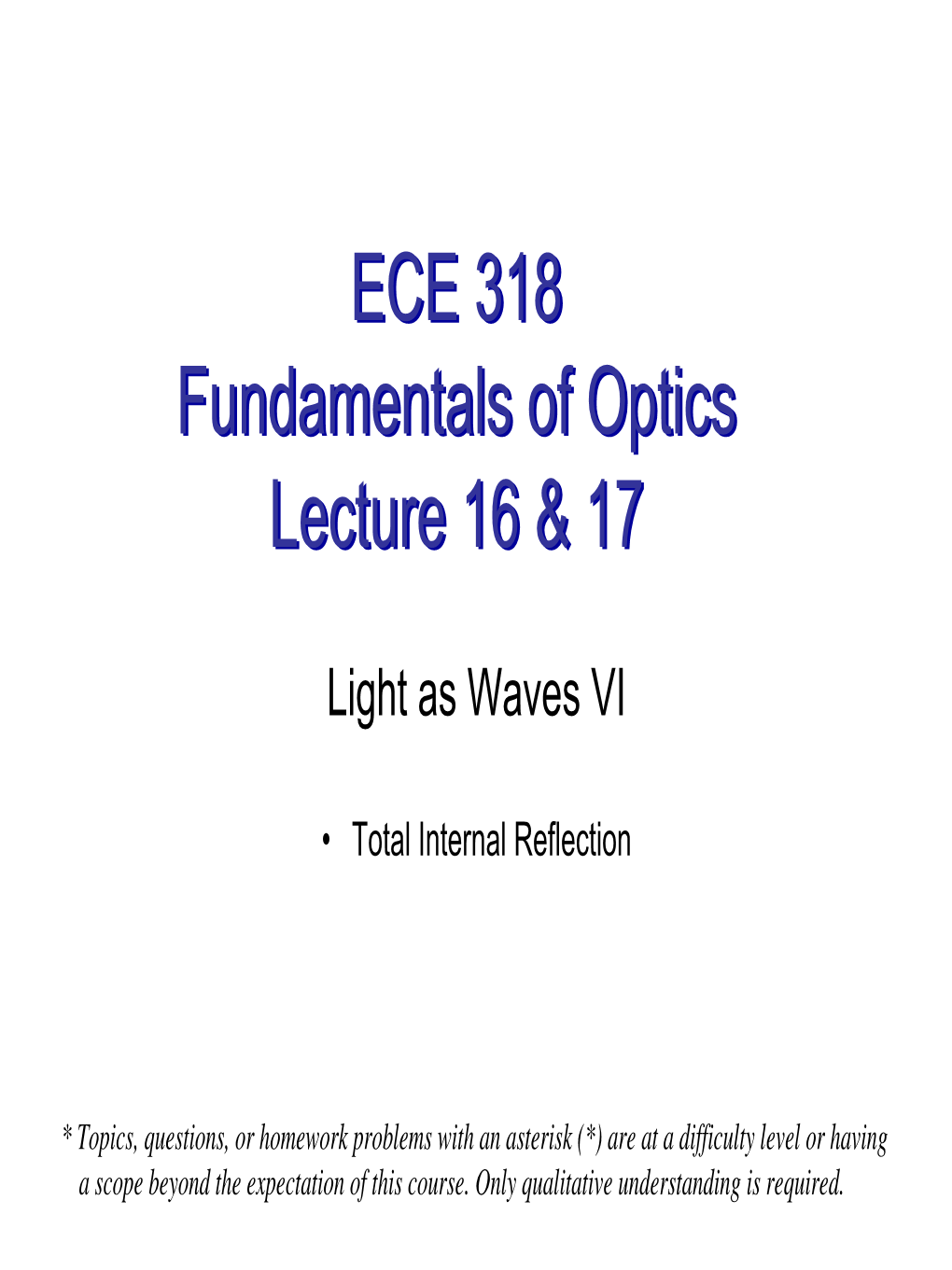 On Total Internal Reflection?