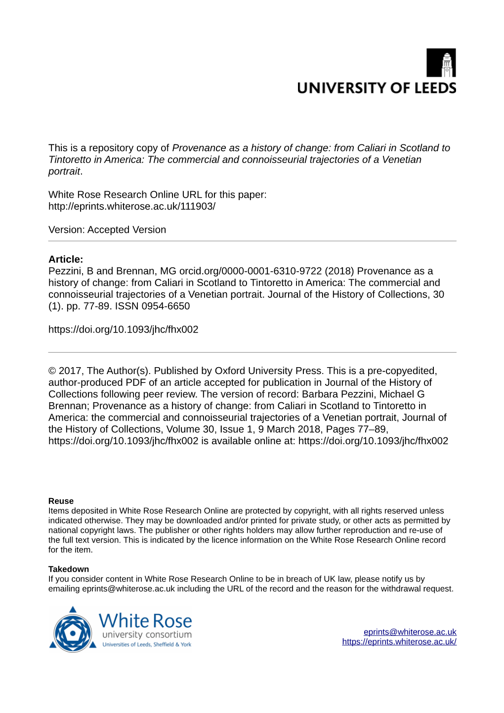 Provenance As a History of Change: from Caliari in Scotland to Tintoretto in America: the Commercial and Connoisseurial Trajectories of a Venetian Portrait