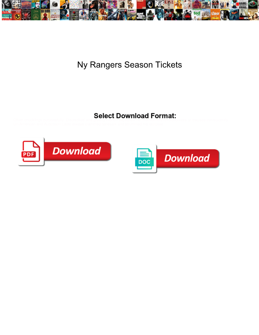 Ny Rangers Season Tickets