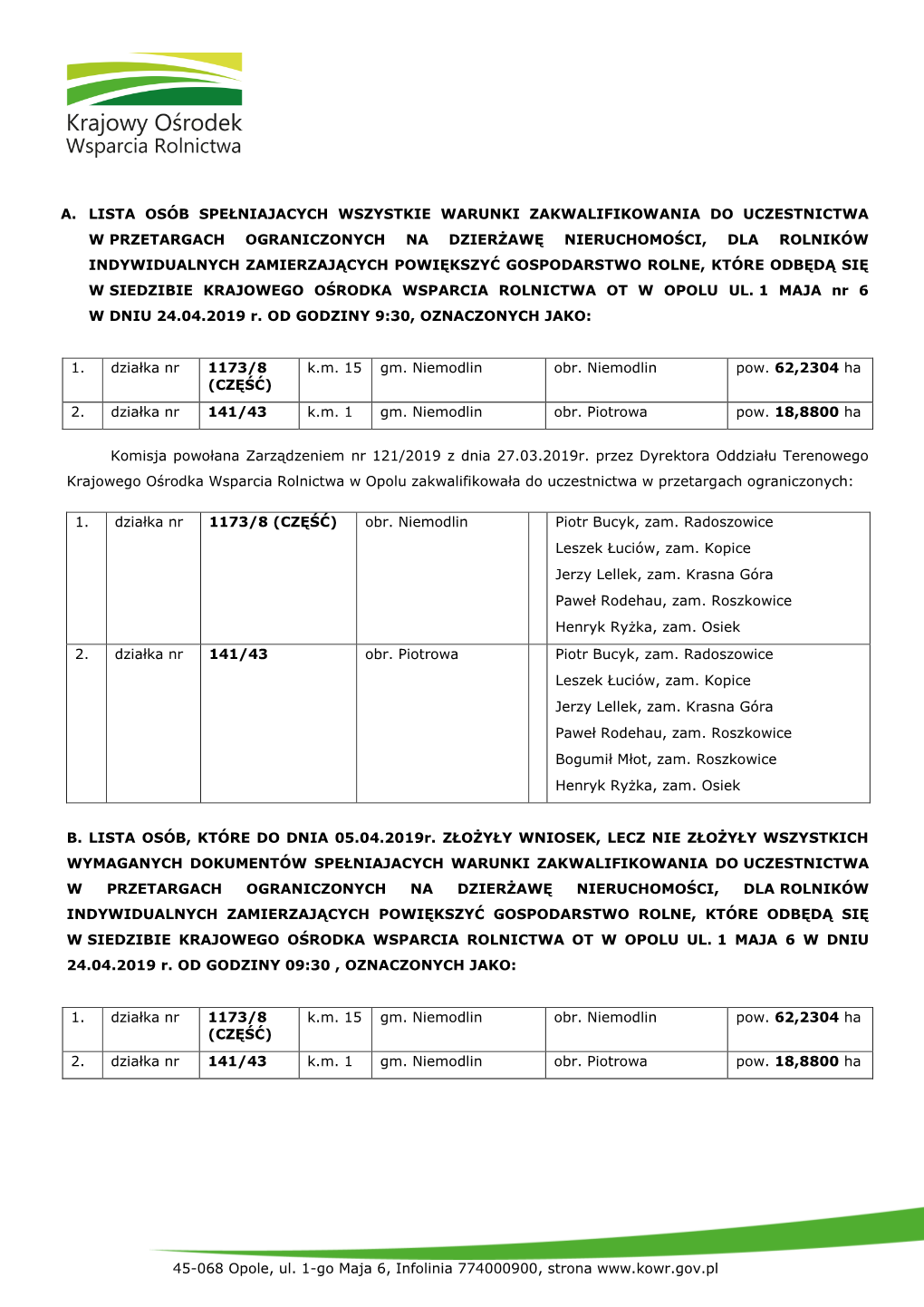 45-068 Opole, Ul. 1-Go Maja 6, Infolinia 774000900, Strona