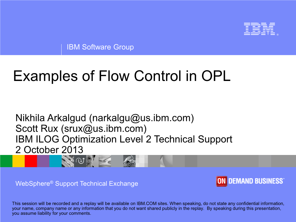 Examples of Flow Control in OPL