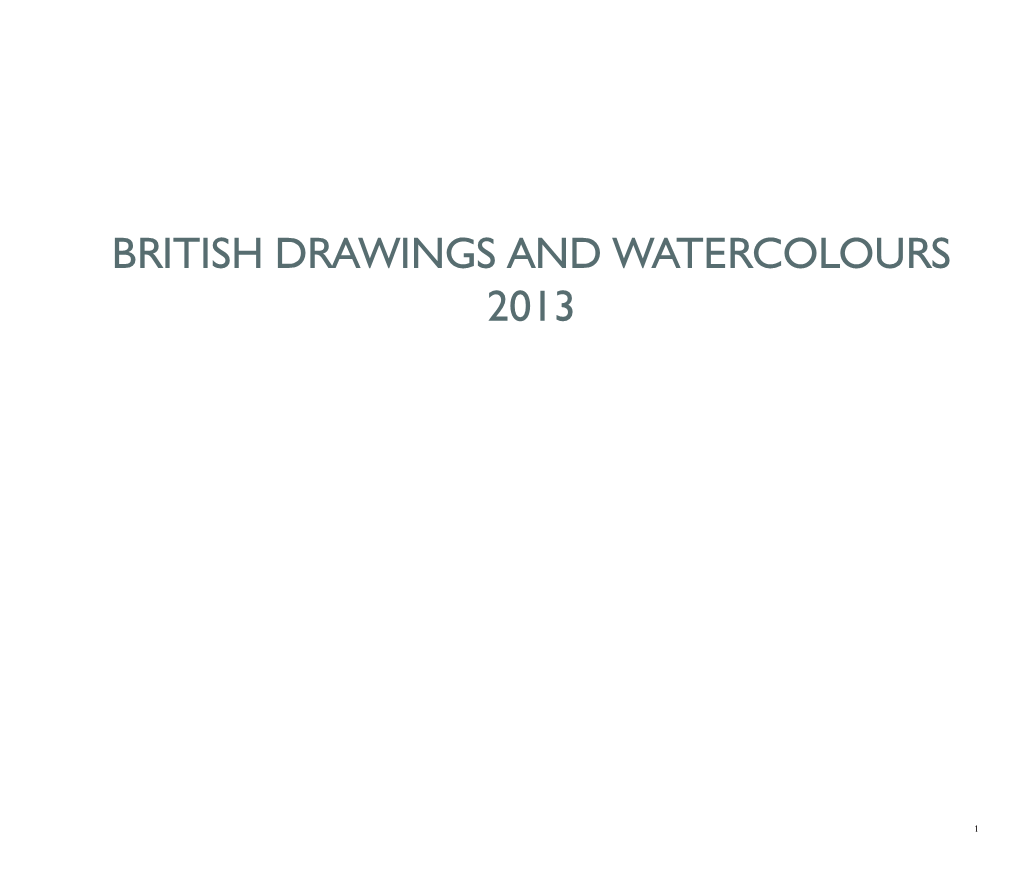 British Drawings and Watercolours 2013