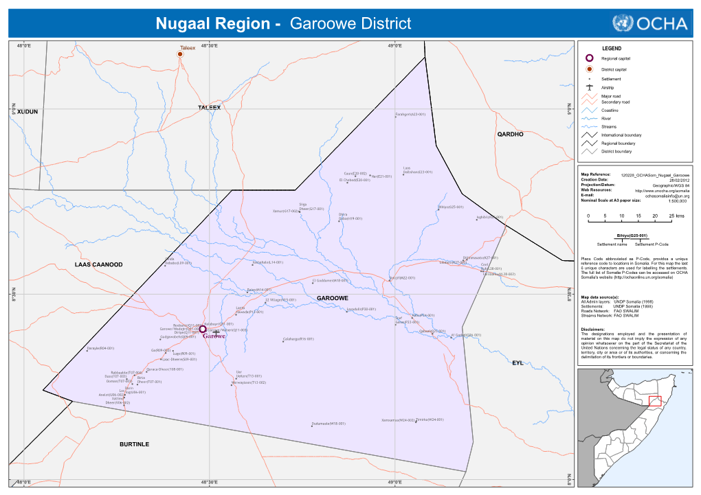 Nugaal Region - Garoowe District